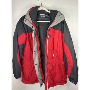 Columbia Women's Large Red Core Interchange Ski Winter Jacket Coat Red 3 In 1